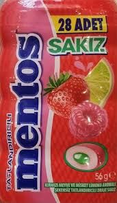 MENTOS SAKIZ KIRMIZI MEYVE&MISKET 56GR