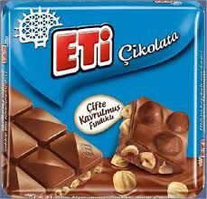 ETI CIKOLATA CIFTE KAVRULMUS FINDIKLI 60GR