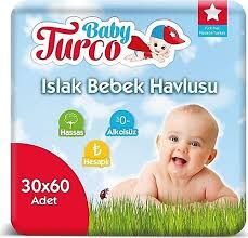 BABY TURCO 3X60 ISLAK BEBEK  HAVLUSU
